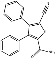 5-氰基-3,4-二苯基噻吩-碳酰氨 结构式