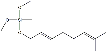 [[(2E)-3,7-ジメチル-2,6-オクタジエニル]オキシ]ジメトキシ(メチル)シラン 化学構造式