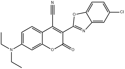 3-(5-chlorobenzoxazol-2-yl)-7-(diethylamino)-2-oxo-2H-1-benzopyran-4-carbonitrile Structure