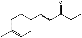2-methyl-1-(4-methyl-3-cyclohexen-1-yl)pent-1-en-3-one 结构式