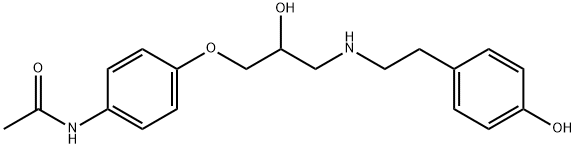 4-hydroxyphenethylamino-3-(4-acetamido)phenoxypropan-2-ol Struktur
