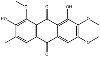 1,7-二羟基-2,3,8-三甲氧基-6-甲基蒽-9,10-二酮,70588-05-5,结构式