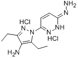 6-(4-Amino-3,5-diethyl-1H-pyrazol-1-yl)-3(2H)-pyridazinone hydrazone d ihydrochloride 化学構造式