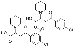alpha-(2-(4-Chlorophenyl)-2-oxoethyl)-1-piperidineacetic acid hydrate  (2:1) Structure