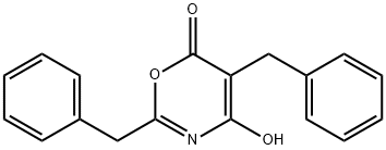 4-Hydroxy-2,5-bis(phenylmethyl)-6H-1,3-oxazin-6-one Struktur
