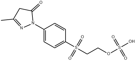 2-(4-(3-methyl-5-oxo-4,5-dihydropyrazol-1-yl)phenylsulfonyl)ethyl hydrogen sulfate Struktur