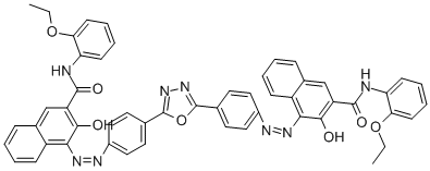 4,4'-[1,3,4-OXADIAZOLE-2,5-DIYLBIS(4,1-PHENYLENEAZO)] BIS[N-(2-ETHOXYPHENYL)3-HYDROXY-2-NAPHTHALENECARBOXAMIDE 化学構造式