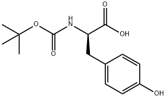 N-(tert-ブトキシカルボニル)-D-チロシン 化学構造式