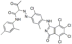 2-[[2-Chloro-5-methyl-4-[(1-oxo-4,5,6,7-tetrachloro-1H-isoindol-3-yl)amino]phenyl]azo]-3-oxo-N-(2,4-dimethylphenyl)butanamide Struktur