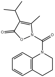 Quinoline,  1,2,3,4-tetrahydro-1-[[3-methyl-4-(1-methylethyl)-5-oxo-2(5H)-isoxazolyl]carbonyl]-  (9CI) Struktur