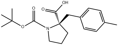 BOC-(R)-ALPHA-(4-METHYLBENZYL)-PROLINE Struktur