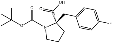 BOC-(R)-ALPHA-(4-FLUOROBENZYL)-PROLINE Struktur