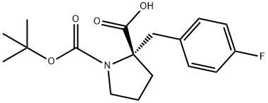 (S)-N-BOC-1-(4-氟苄基)-DL-脯氨酸 结构式