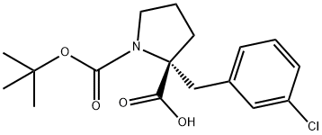BOC-(R)-ALPHA-(3-CHLOROBENZYL)-PROLINE Structure