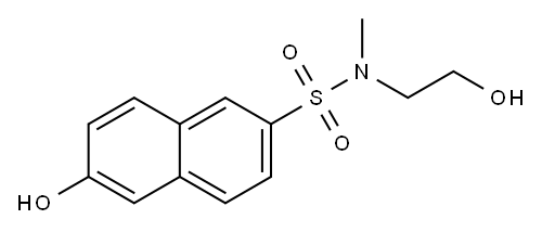 6-ヒドロキシ-N-(2-ヒドロキシエチル)-N-メチル-2-ナフタレンスルホンアミド 化学構造式