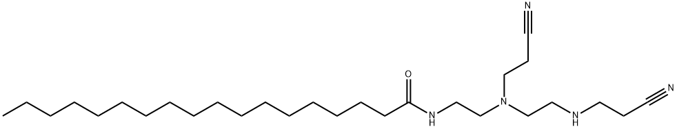 N-[2-[(2-シアノエチル)[2-[(2-シアノエチル)アミノ]エチル]アミノ]エチル]オクタデカンアミド 化学構造式