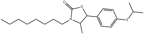 4-methyl-5-[4-[(1-methylethyl)thio]phenyl]-3-octyloxazolidin-2-one Struktur