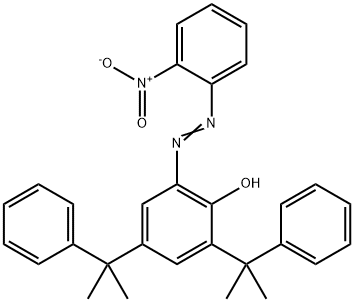 2,4-bis(1-methyl-1-phenylethyl)-6-[(2-nitrophenyl)azo]phenol Struktur