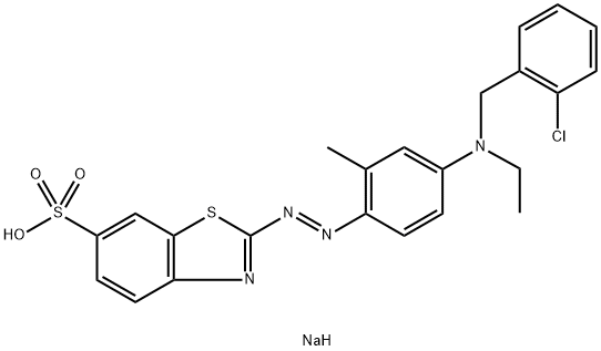 2-[[4-[[(2-クロロフェニル)メチル]エチルアミノ]-2-メチルフェニル]アゾ]-6-ベンゾチアゾールスルホン酸ナトリウム 化学構造式