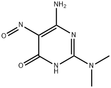 4-ヒドロキシ-2-ジメチルアミノ-5-ニトロソ-6-アミノピリミジン 化学構造式