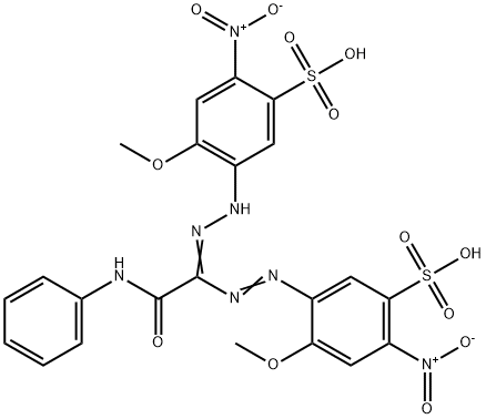 1,5-bis(2-methoxy-4-nitro-5-sulfophenyl)-3-((phenylamino)carbonyl)formazan,70709-62-5,结构式
