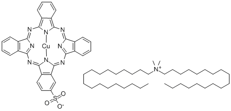 N,N-Dimethyl-N-octadecyl-1-octadecanaminium-(Sp-4-2)-[29H,31H-phthalocyanine-2- sulfonato-N29,N30,N31,N32]cuprate Struktur