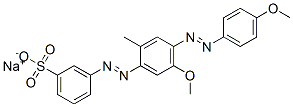 3-[[5-Methoxy-4-[(4-methoxyphenyl)azo]-2-methylphenyl]azo]benzenesulfonic acid sodium salt Structure