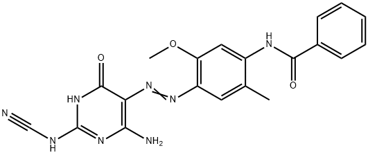 N-[4-[[[4-Amino-2-(cyanoamino)-1,6-dihydro-6-oxopyrimidin]-5-yl]azo]-5-methoxy-2-methylphenyl]benzamide Structure