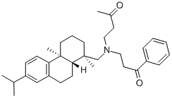 [1R-(1alpha,4abeta,10aalpha)]-4-[[[7-isopropyl-1,2,3,4,4a,9,10,10a-octahydro-1,4a-dimethylphenanthren-1-yl]methyl](3-oxo-3-phenylpropyl)amino]butan-2-one 结构式