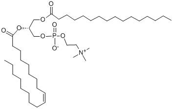 1-棕榈酰-2-油酰-卵磷脂, 70778-75-5, 结构式