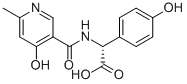 (R)-2-(4-ヒドロキシ-6-メチルニコチンアミド)-2-(4-ヒドロキシフェニル)酢酸 化学構造式