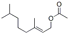 (E)-3,7-ジメチル-2-オクテン-1-オールアセタート 化学構造式