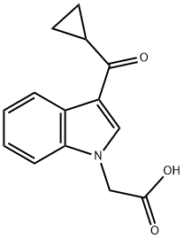 (3-シクロプロパンカルボニル-インドール-1-イル)-酢酸 化学構造式