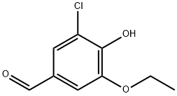 3-クロロ-5-エトキシ-4-ヒドロキシベンズアルデヒド 化学構造式