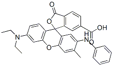 6'-(Diethylamino)-3'-methyl-3-oxo-2'-(phenylamino)spiro[isobenzofuran-1(3H),9'-[9H]xanthene]-6-carboxylic acid Struktur