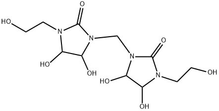 1,1'-Methylenebis[4,5-dihydroxy-3-(2-hydroxyethyl)-2-imidazolidinone] 结构式