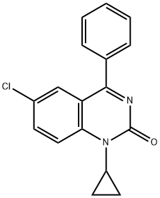 2(1H)-Quinazolinone, 6-chloro-1-cyclopropyl-4-phenyl- 化学構造式