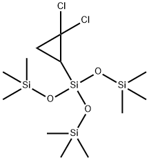 3-(2,2-Dichlorocyclopropyl)-1,1,1,5,5,5-hexamethyl-3-(trimethylsiloxy)pentanetrisiloxane Struktur