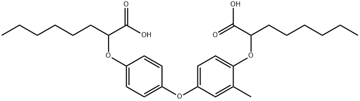 2-(4-(4-((1-Carboxyheptyl)oxy)-3-methylphenoxy)phenoxy)octanoic acid 化学構造式