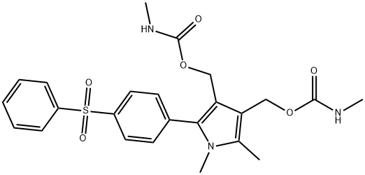 1H-Pyrrole-3,4-dimethanol, 1, 2-dimethyl-5-[4- (phenylsulfonyl)phenyl] -, bis(methylcarbamate) (ester) Structure