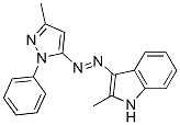 2-メチル-3-[(3-メチル-1-フェニル-1H-ピラゾール-5-イル)アゾ]-1H-インドール 化学構造式