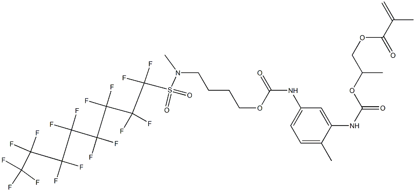 70900-34-4 2-[[[[5-[[[4-[[(heptadecafluorooctyl)sulphonyl]methylamino]butoxy]carbonyl]amino]-2-methylphenyl]amino]carbonyl]oxy]propyl methacrylate 