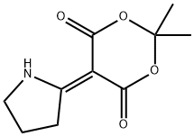 2,2-ジメチル-5-(ピロリジン-2-イリデン)-1,3-ジオキサン-4,6-ジオン 化学構造式