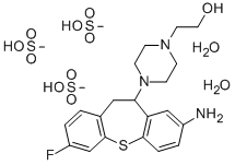 1-Piperazineethanol, 4-(8-amino-10,11-dihydro-3-fluorodibenzo(b,f)thie pin-10-yl)-, trimethanesulfonate, dihydrate Structure