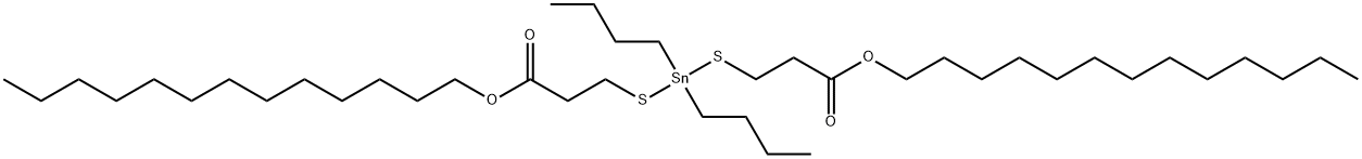5,5-Dibutyl-9-oxo-10-oxa-4,6-dithia-5-stannatricosanoic acid tridecyl ester Struktur