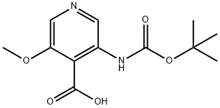 3-(TERT-ブチルトキシカルボニルアミノ)-5-メトキシイソニコチン酸 化学構造式