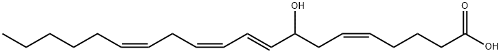 (5E,9Z,11Z,14Z)-8-hydroxyicosa-5,9,11,14-tetraenoic acid 化学構造式