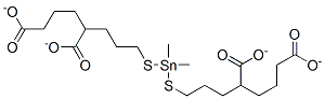 5,5'-[(ジメチルスタンニレン)ビス[チオ-2,1-エタンジイル(オキシ)カルボニル]]ビス[ペンタン酸]ジメチル 化学構造式