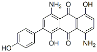 4,8-ジアミノ-1,5-ジヒドロキシ-2-(p-ヒドロキシフェニル)アントラキノン 化学構造式