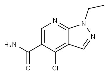 4-chloro-1-ethyl-1H-pyrazolo[3,4-b]pyridine-5-carboxaMide Structure